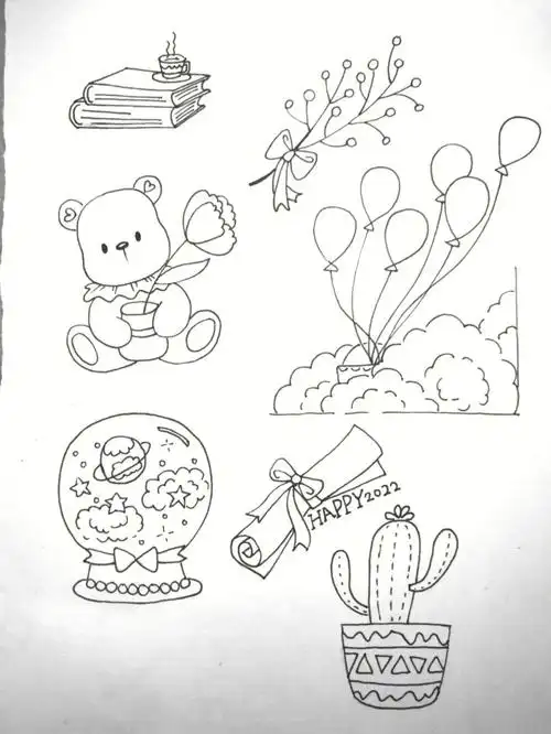 自制适合女生02手帐的可爱治愈系简笔画