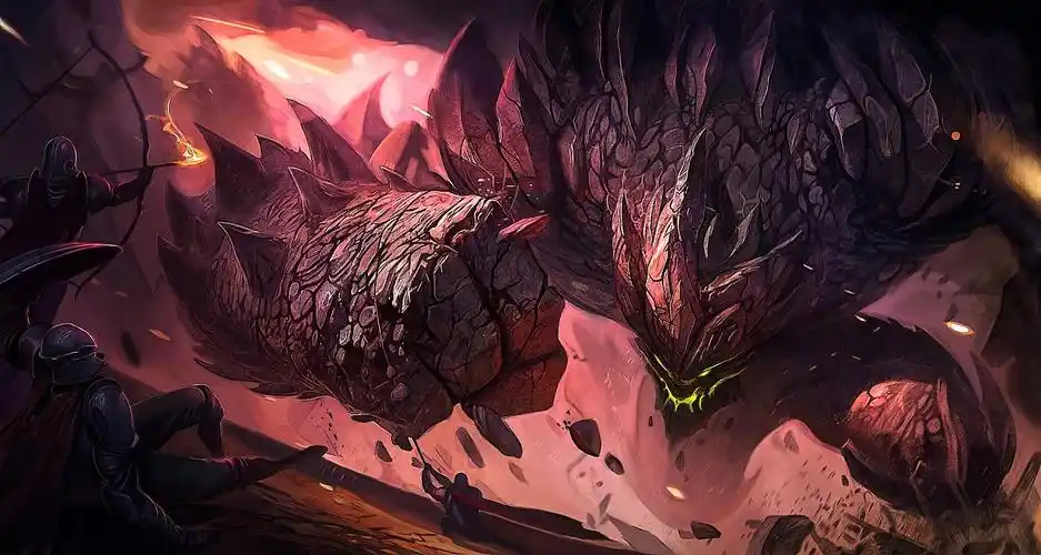 手绘原画lol石头人