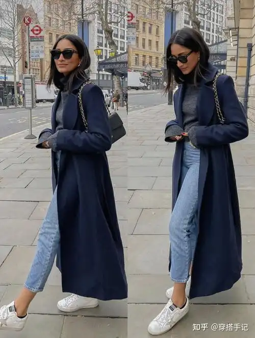 藏蓝色呢大衣里面搭什么穿比较合适? - 知乎