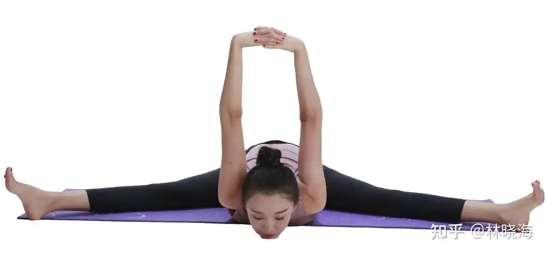 瑜伽体式劈腿伸背式