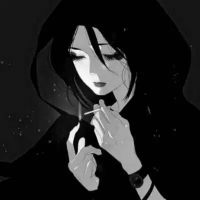 黑白动漫女生高冷头像冷酷黑色二次元女生头像