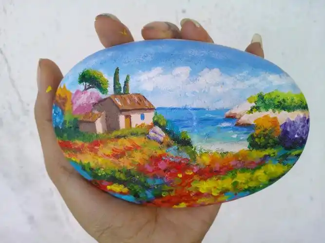 丙烯颜料石头风景画 - 堆糖,美图壁纸兴趣社区