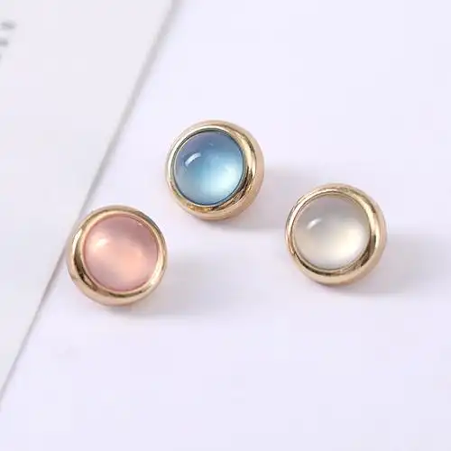 新款时尚猫眼金属纽扣女士高档衬衫半身裙手纽扣