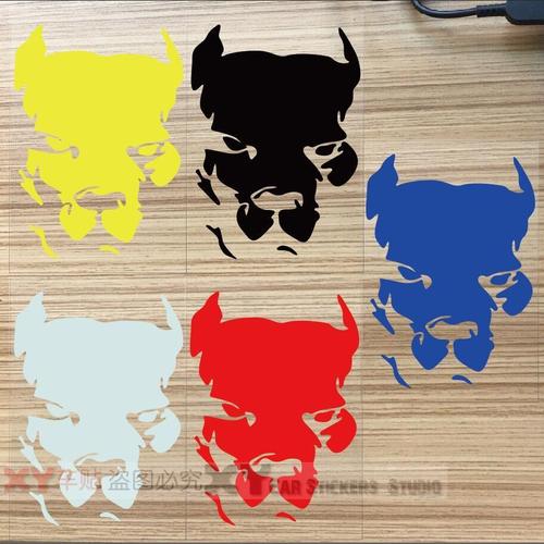 xy車贴 凶恶斗牛犬 动物车贴 发光防水车贴 车身车尾装饰汽车车贴