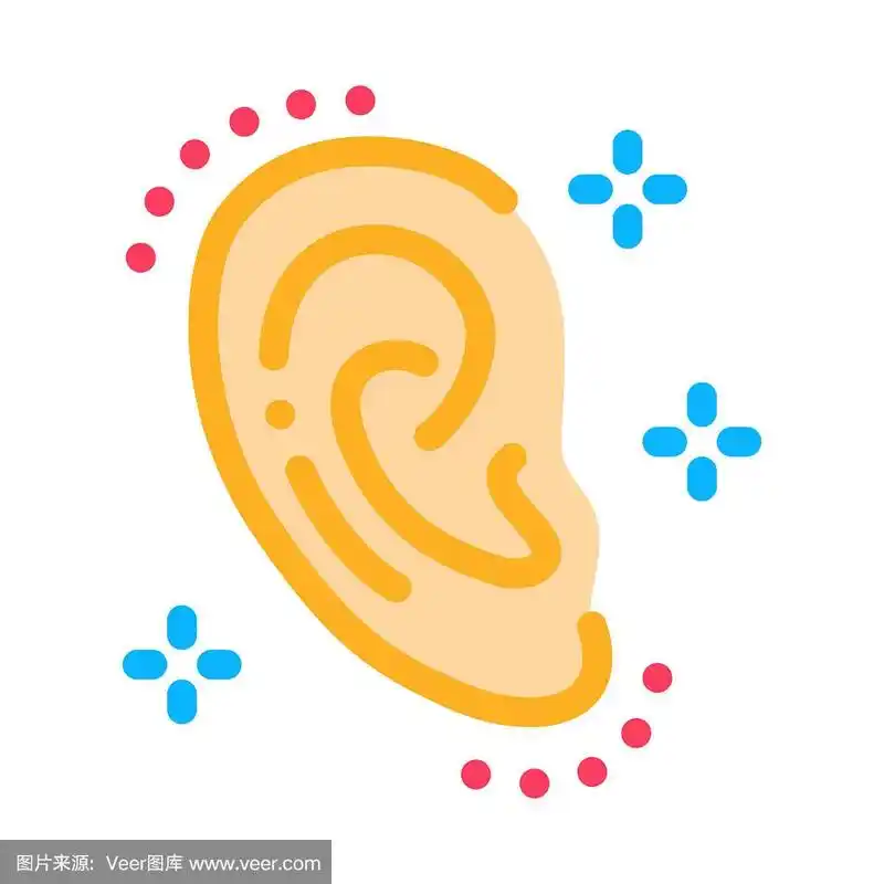 绘画插图,耳朵,矢量,轮廓,形状