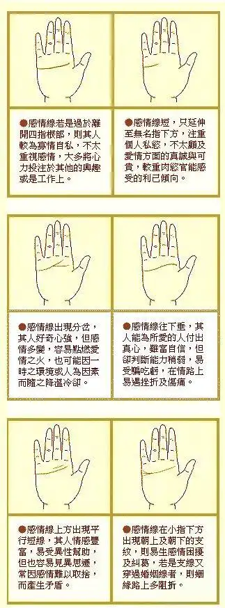 最详细的感情线图解-面相手相网