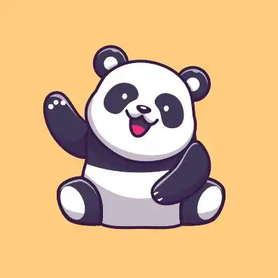 手绘卡通可爱熊猫矢量素材