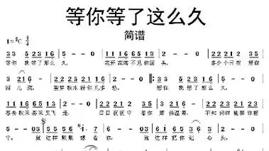 等你等了这么久简谱歌谱-苍强曲谱