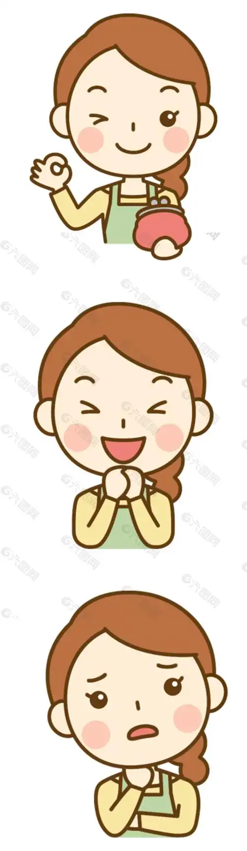 卡通可爱扁平化人物表情图宣传设计矢量素材设计元素素材免费下载(图