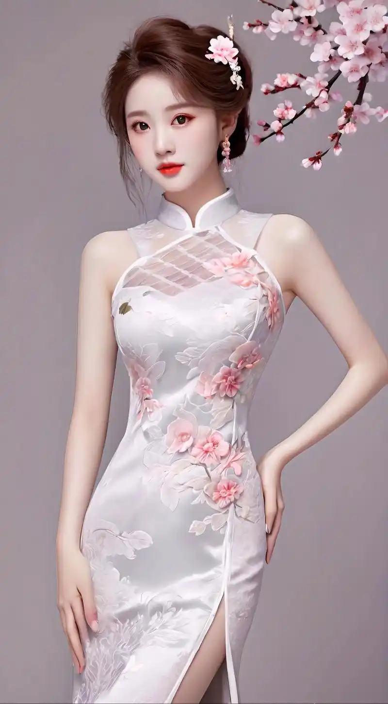 在时光的长廊中,一位国风旗袍美女款款而来.#国风古韵 #旗袍