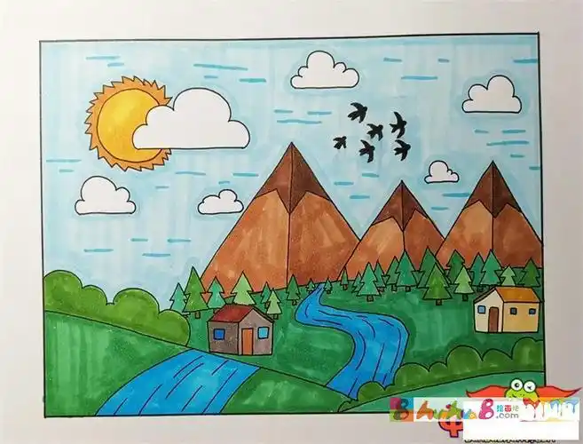 春天简笔画四年级