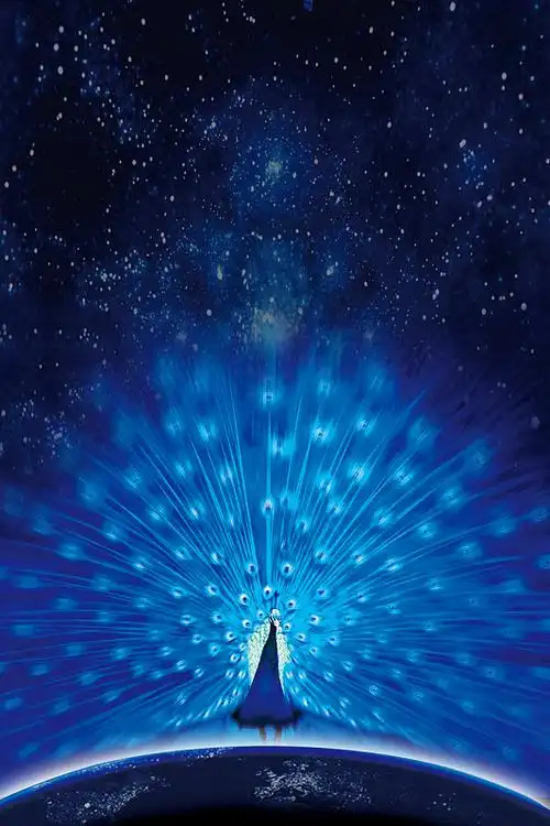 唯美孔雀开屏海报背景模板