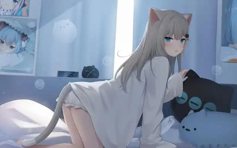 猫羽雫蓝色眼睛女子-动漫壁纸 - 壁纸之家