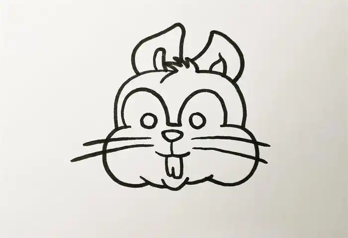 松鼠面具脸简笔画