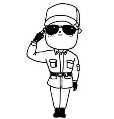 步骤军人敬礼图片简笔画军人素描图片军人简笔画全身敬礼拍拍文库敬礼