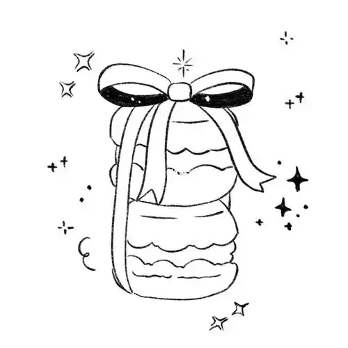 马卡龙简笔画丨黑白手绘手帐素材丨绘画教程