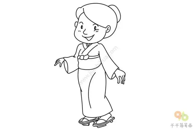 日本女孩服饰简笔画