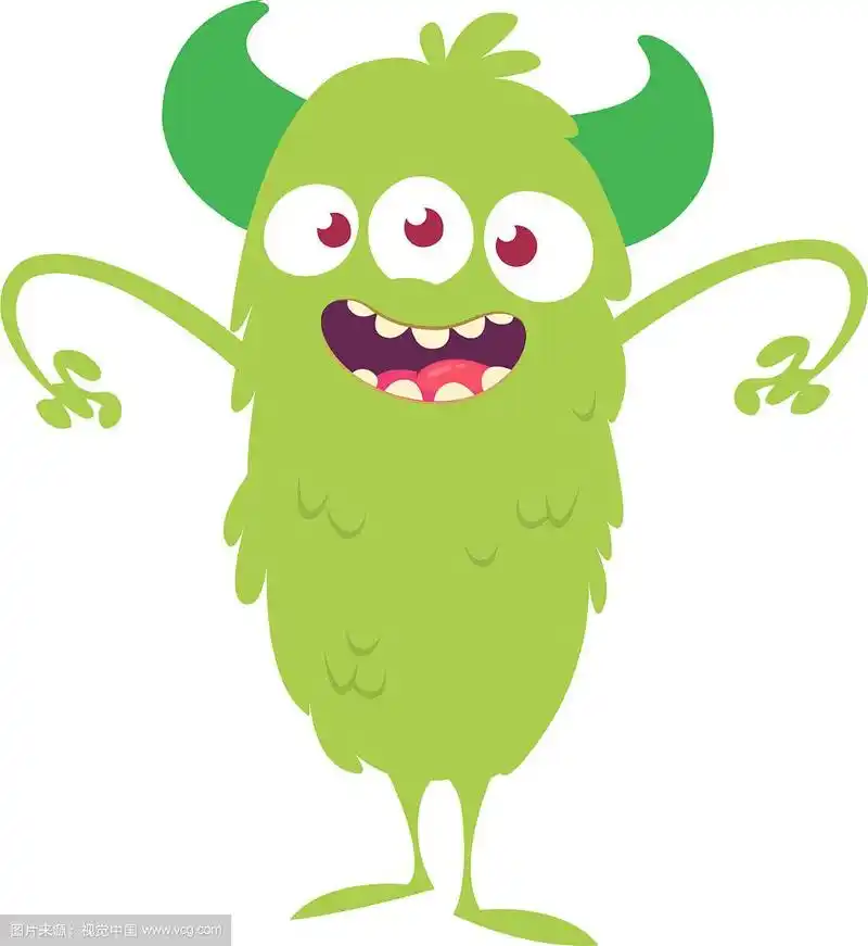 快乐可爱的卡通怪物