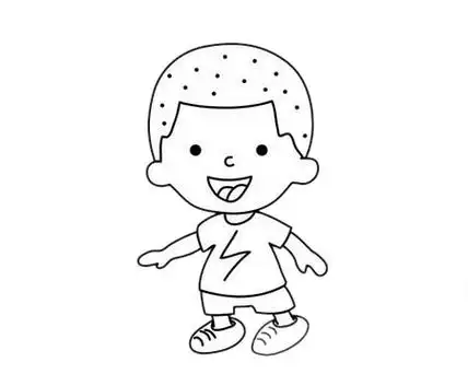 小男孩简笔画简单画法步骤图片大全