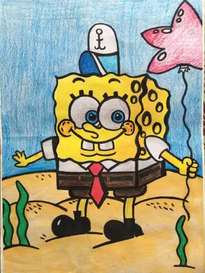 卡通线描儿童画