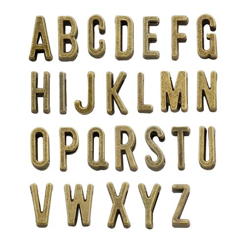 26古银古青哑光字母名字缩写情侣项链手链小吊坠diy饰品