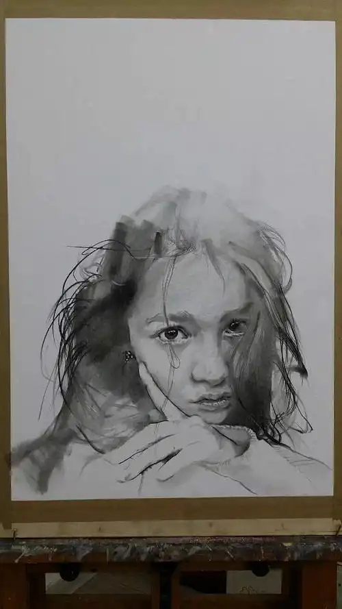 素描忧伤的眼睛