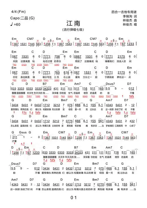 (暂无评分)我要评分歌曲:江南专辑:第二天堂艺人:林俊杰(乐谱:712粉丝