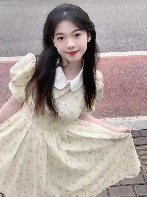 15岁女大童娃娃领碎花连衣裙夏季14小学生13小女孩森系甜美公主裙