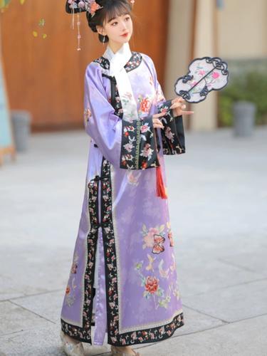 新中式吉祥如意新款清代格格服装宫廷风清朝服饰旗装国风汉服女款