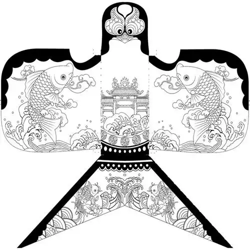 潍坊白色蝶恋花喜上眉梢沙燕风筝传统空白diy涂鸦风筝