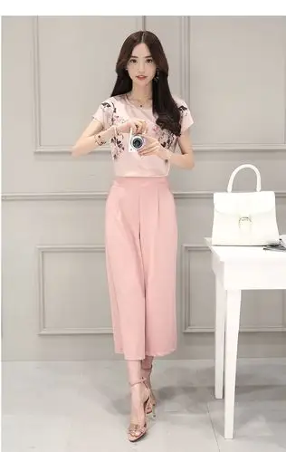 云水心阔腿裤套装两件套 粉红色 s【图片 价格 品牌 报价】-京东