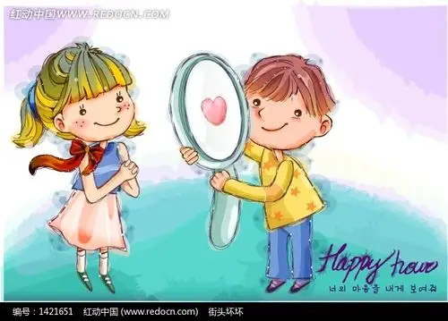 免费素材 矢量素材 矢量人物 卡通形象 两个可爱女孩照镜子 请您分享