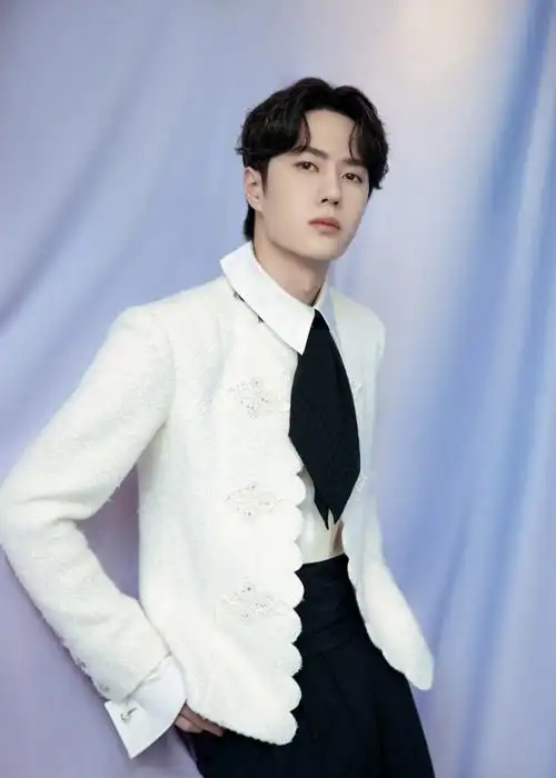 王一博白色宫廷风造型帅气写真图片