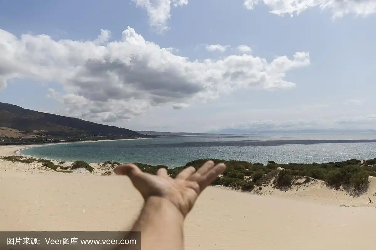 一只手向我们展示风景