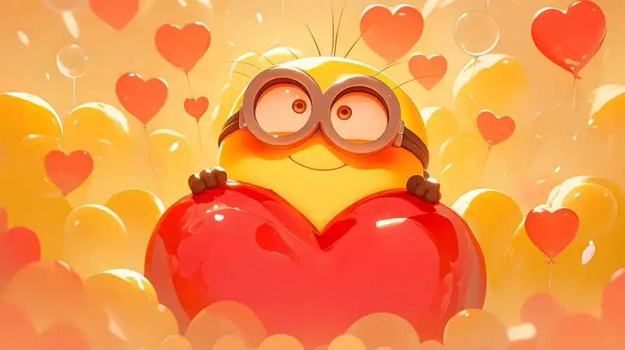 来自小黄人萌萌的爱(小清新静态壁纸) - 静态壁纸下载 - 元气壁纸