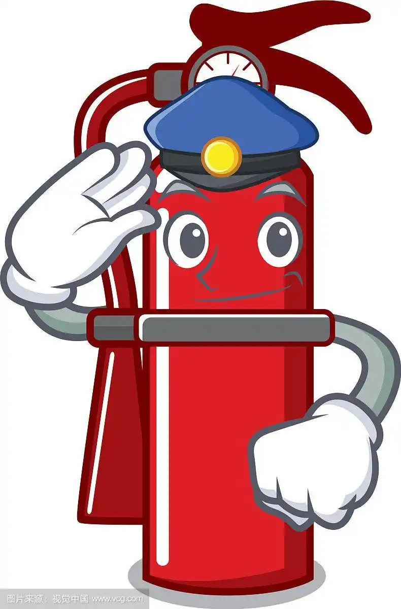 警察灭火器人物卡通