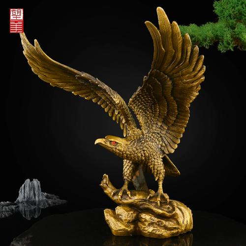 黄铜雄鹰大鹏展翅老鹰摆件大展宏图办公室开业礼品大展鸿图大铜鹰