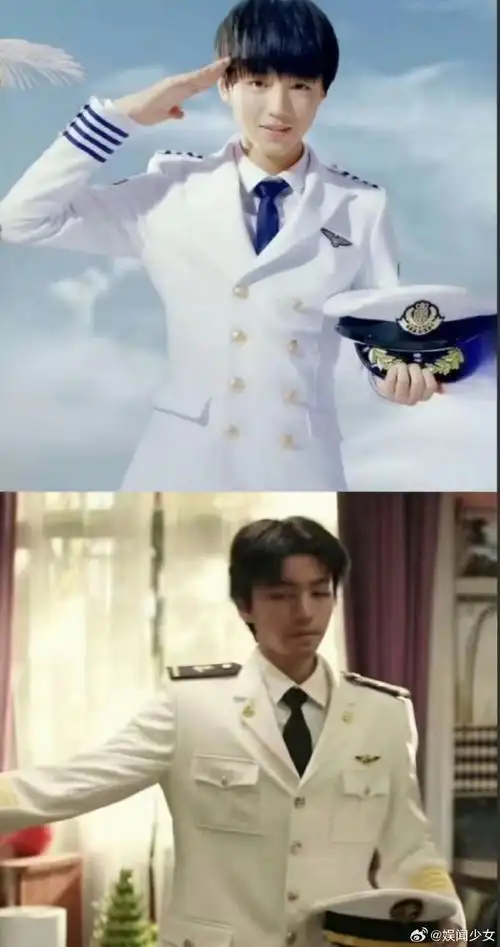 一些时光的见证,王俊凯穿白色制服小时候vs长大后,时间见证了最好的