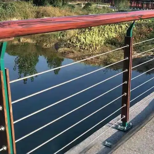 科阳定制钢丝绳护栏不锈钢钢索栏杆木栈道拉索护栏河道景观桥梁栏杆