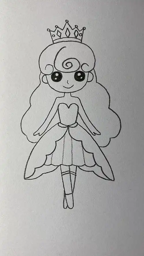 简笔画#画美丽的卷发小公主