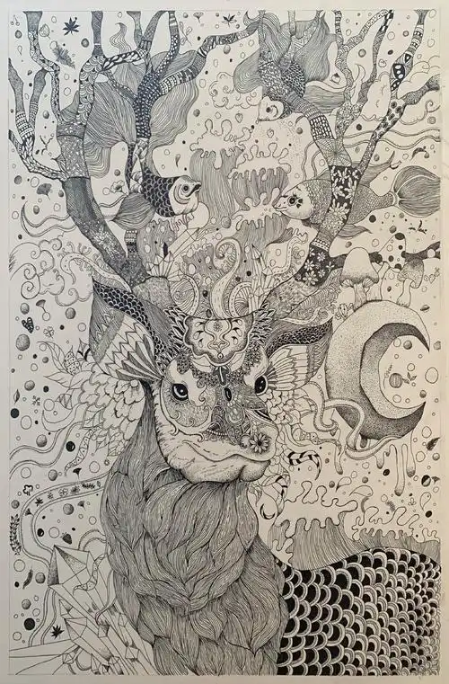 黑白线描|插画|艺术插画|苏坡毛豆 - 临摹作品 - 站酷 (zcool)