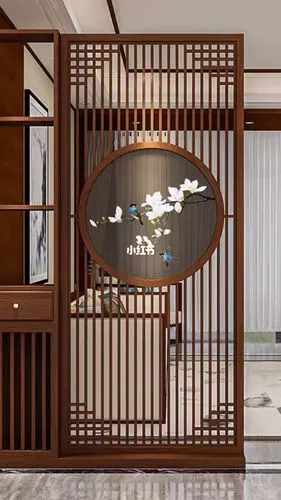 屏风隔断客厅新中式简约现代玄关入户入户门