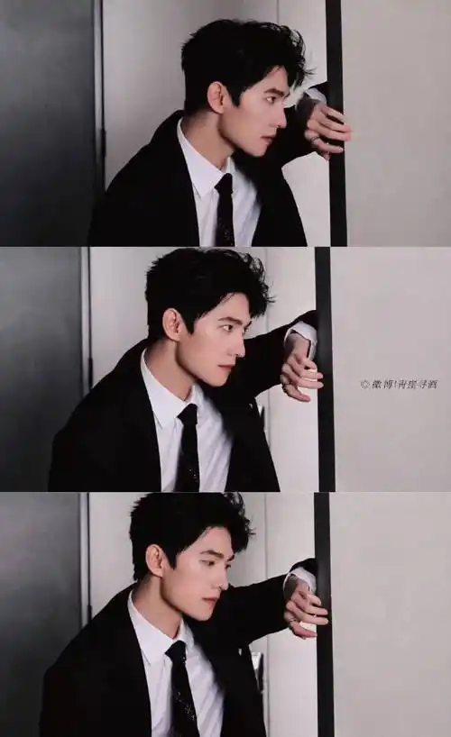 杨洋长发 黑西装就是坠叼的!同意的扣1不同意的扣眼睛!