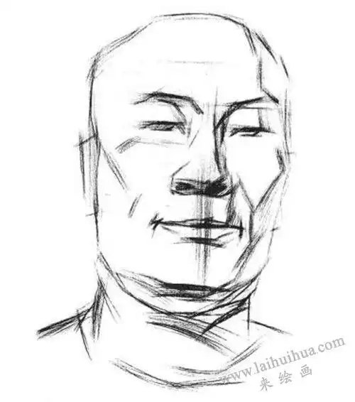 素描戴眼镜的中年男子正面肖像画法步骤|头像素描- 小南美术网