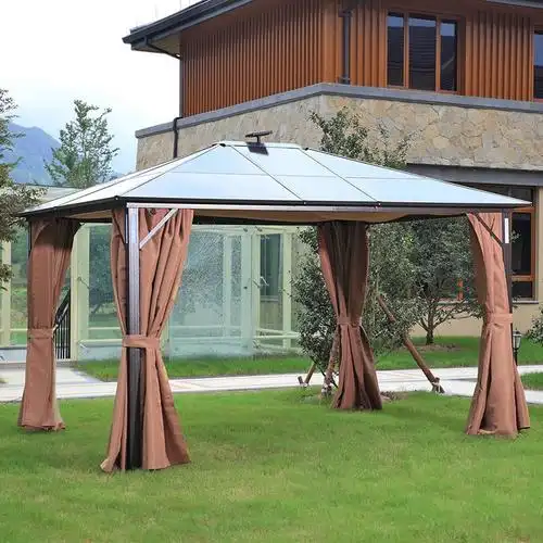 户外庭院凉亭花园铁艺遮阳棚帐篷纳丽雅别墅铝合金阳光棚四角亭露天