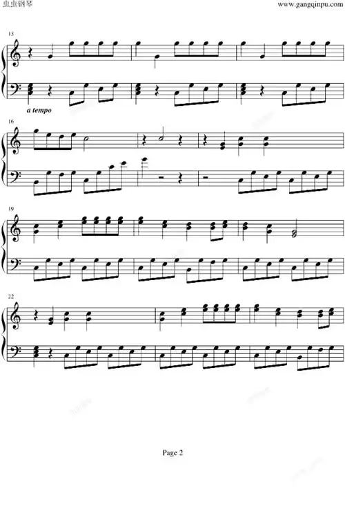 问候歌-(转角遇到爱插曲)超简易版钢琴谱-品angel-虫虫钢琴