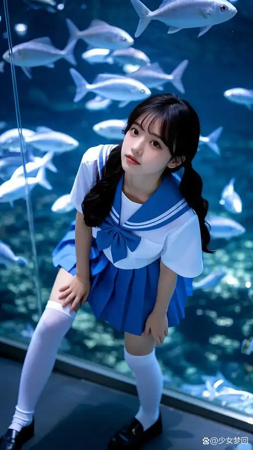 水族馆里的水手服少女