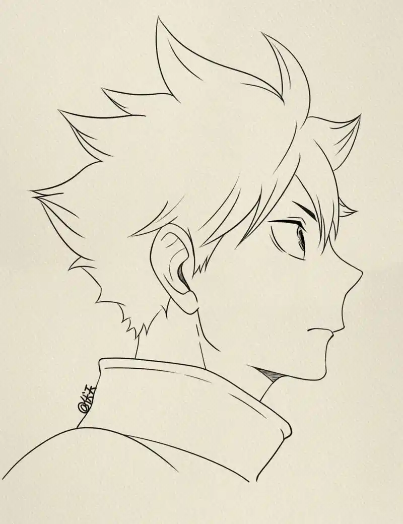 日向翔阳简笔画 #寻找绘画大神# #日向翔阳# #排球少年# #二次元# #简