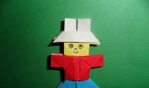 小朋友学折纸滑稽小人