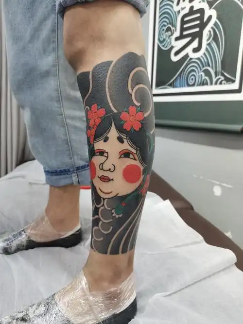 阿多福包小腿_纹身图案手稿图片_惠州刺匠的纹身作品集